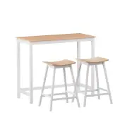 Bar Table and Stools Set Dining Desk Solid Wood Kitchen Chairs Cafe Pub