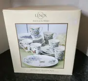 LENOX CHINA BUTTERFLY MEADOW BLUE 18 PIECE DINNERWARE SET - NEW IN ORIGINAL BOX