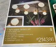 7 light paper lantern set indoor/outdoor uses c7 bulb