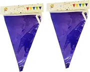 Bunting Banner 9meter String Bunting Nylon Purple Polypropylene Banners 20pcs Per Pack Triangle Flags for Birthday Wedding Garden Outdoor Festivals Party Decoration 2 Pack