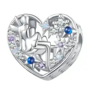 925 Sterling Silver Diy Elf Heart Bead Bracelet & Necklace Set