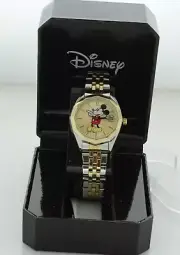 Disney Mickey Mouse Classic Moving Hands Two-Tone Bracelet Watch with date