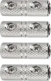 Brass Power Wire Couplers, 8 Gauge Wire Splice Connectors Amplifier Wire Butt Connector, 4Pcs
