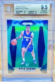 KYLE KUZMA 2017-18 PANINI GREEN PRIZM ROOKIE BGS 9.5 Lakers