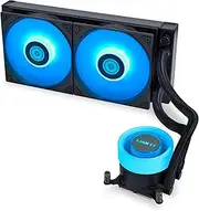 Galahad II Lite 240mm RGB Fans – Customizable Lighting Effects and ARGB Pump Block, Low Noise, Hydraulic Bearing Design, Switchable Pump Lid – 28mm PBT Fan for LGA 1700 /AM5 / AM4 (GA2L24RB)