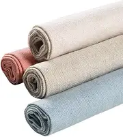 Needlework Fabric, 4Pcs 4 Colors Natural Linen Fabric Solid Colored Embroidery Fabric Cross Stitch Aida Cloth for Making Garment Craft, Needle Embroidery, 20 Inch Linen Fabric DIY Decoration C