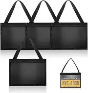 2 Pcs License Plate Holder with Hanging Strap Test Drive License Plate Holder License Plate Tag Bag Dealer Plates Tag Bags Black License Plate Frame Cover Car Plate Bracket Holder for Car SUV Truck