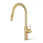 ACA Gold Swivel Brass Spout 2 Modes Basin Faucet Pull Out Kitchen Sink Mixer Tap