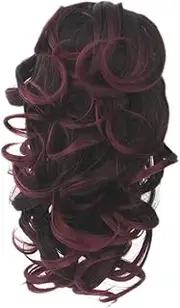 FRCOLOR 1Pc Curly Synthetic Hair Wig Claw Clip Ponytail Extension for Women Comfortable Attachment Restylable Design for Daily Wear All Head Color