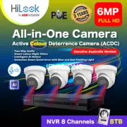6MP Hilook By Hikvision : 4K NVR 8 Channels+8TB HDD+4 pcs. IP Camera Color