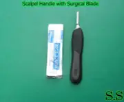 Scalpel Handle # 4 Black Color With 10 Surgical Blade # 20 Dental Instruments