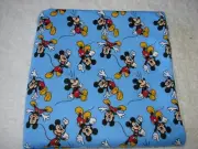 Mickey Blue Flannelette Cotton Fitted Cot Sheet Handmade