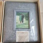 Hallmark Silver Anniversary Personalized Photo Album Rare Embossed Floral Book