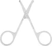 Stainless Steel Curved Facial Hair Scissors for Men Round Nose Hair Scissors Eyebrow Scissors Safe Clean Beauty Scissors Eyebrows Eyelashes Moustache Beard Trimming Scissors