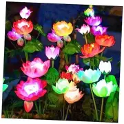 Solar Garden Lights - Solar Flower Lights, 7-Color Changing Lotus Lights 4 Pack