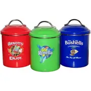Arnotts Rosella Bushells Coloured Canister Set of 3