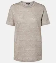 [Loro Piana] Loro Piana Gargano linen jersey T-shirt AU 16 beige