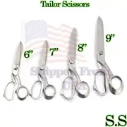 Tailor Scissors 6" 7" 8" 9" Heavy Duty Carpet Fabric Leather Upholstery Silver