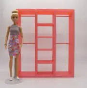 1/6 Scale Doll Furniture Strawberry Pink Wardrobe Closet 12 Inch Barbie Diorama