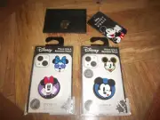 MICKEY MOUSE BLACK SMALL WALLET WITH MICKEY & MINNIE SPINPOP PHONE GRIPS - NWT