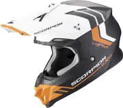 Scorpion VX-16 Evo Air Fusion Motocross Helmet, black-white-orange, Size 2XL for Men Black White Orange