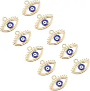 [Beatifufu] Craft Your Style 's 10pcs Alloy Evil Eye Charms Diy Jewelry Making Charms Beads for Earrings Necklaces