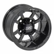 GTW Storm Trooper Golf Cart Glossy Black 10x7 Wheel|3:4 offset (ET-.25)|Each