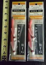 2 packs of 2, Jeros Tackle Speck Tail Rig Pink/White 1/4-Oz. total of 4 Rigs.