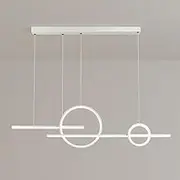 TONFON Geometric Long Strip Chandelier Aluminum Linear Pendant Light with Silicone Shade Modern LED Hanging Light for Kitchen Island Living Room Bedroom Bedside Dining Room Hallway Ceiling Light Fixtu