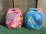 Brand New Memorex 20 Pack CD-R Bubble Gum Pink Ocean Blue Blank CDs 40 Discs