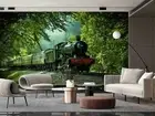 3D Train Forest Wallpaper Wall Mural Removable Self-adhesive 208