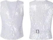 [iEFiEL] Kids Boys Girls Jazz Hip-Hop Dance Outerwear Disco Club Sequins Waistcoat Dazzled Jacket Fancy Costumes