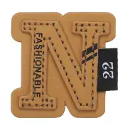 Letter Patch Iron on Alphabet N Patches Embroidered 2 x 2 Inch Brown