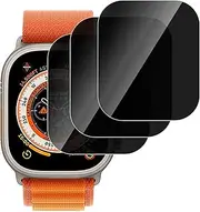 3 Pack Privacy Screen Protector Compatible for Apple Watch Ultra 3/2/Ultra 49mm, Tempered Glass Anti-Spy Full Coverage Bubble Free Screen Protector for iWatch Ultra Accessories