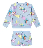 [Stella McCartney Kids] Stella McCartney Kids Cotton sweatshirt and shorts set Y 4 blue