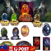 Crystal Transparent Lava Dragon Egg Resin Luminous Base Sculpture Decor