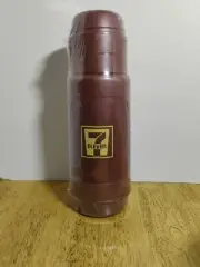 Vintage Thermo-Serv 7-11 Thermos 1 Liter Insulated With 2 Screw On Serving Cups