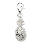 Sterling Silver Click-on Polished Pineapple Charm QCC598