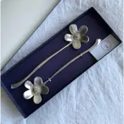 Vintage Luna Flower Salad Serving Spoons Set Aluminum Sterling Silver Kitchen