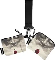 [XYMZR] Mini Zip Around Wristlet keychain Wallet Abstract Man Cloud for Women Personalized Pattern Detachable Dual Pouch Wristlet Portable Wallet Phone Coin Purse, Multi-colored, One Size