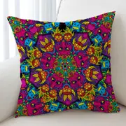Crazy Purplish Demons Mandala Cushion Cover