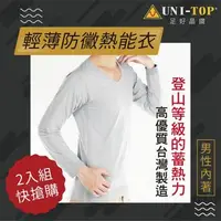 在飛比找森森購物網優惠-【 UNI-TOP足好】706圓領成袖上衣(2件組)_保暖衣