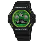 【CASIO 卡西歐】G-SHOCK 街頭潮流 電子液晶 防水200米 橡膠手錶 透綠X黑 47MM(DW-5900TS-1)