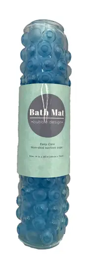 Invitation PVC Bubble Design Bath Mat - Blue