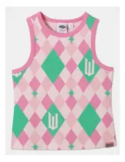 Wicked Argyle Print Singlet in Assorted