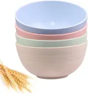 Unbreakable Cereal Bowls - Wheat Straw Fiber Lightweight Bowl Sets 4 - (24 OZ)
