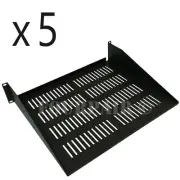 5 Pack - 19" 2U Cantilever Data Server Network Rack Mount Vented Shelf 15" Deep