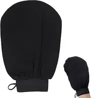 1 x Silk Exfoliating Gloves Body Exfoliating Gloves Body Exfoliating Sponge Exfoliate Shower Glove Exfoliating Sponge Body Silk Gloves Black