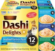Dashi Delights Seafood Variety Pack for Cats (12 Cups X 70 G)