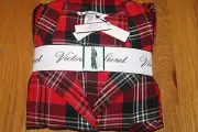 Victoria's Secret Womens 2 pc long sleeve RED HOLIDAY PLAID PAJAMA SET pjs S M